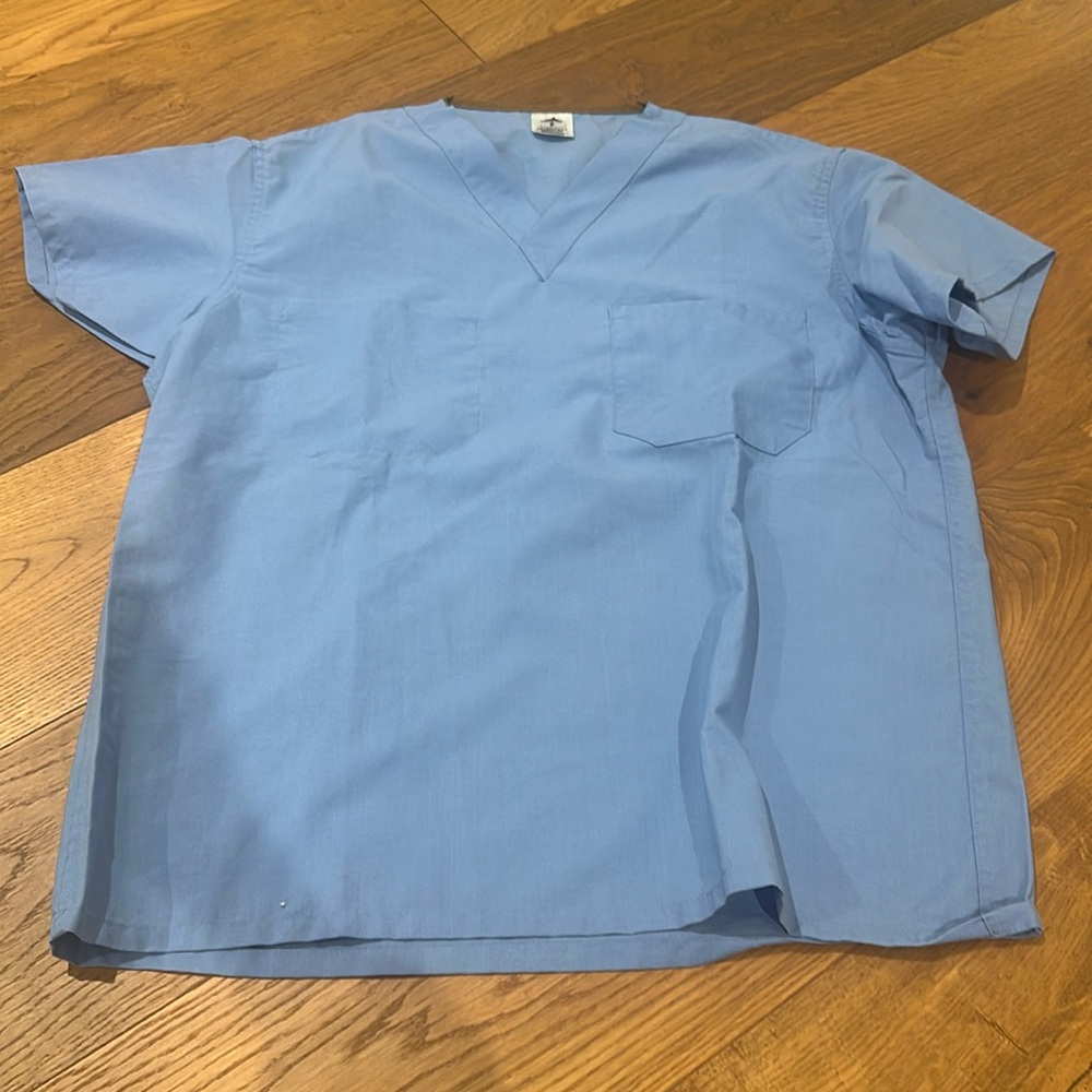 Medline. Ciel blue scrub top. Medium. Like new